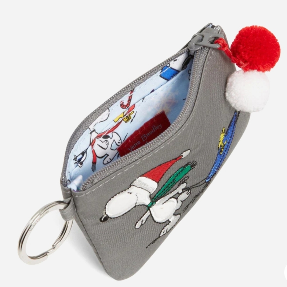 Vera Bradley Peanuts Snoopy and Woodstock Sled Zip ID & Lanyard